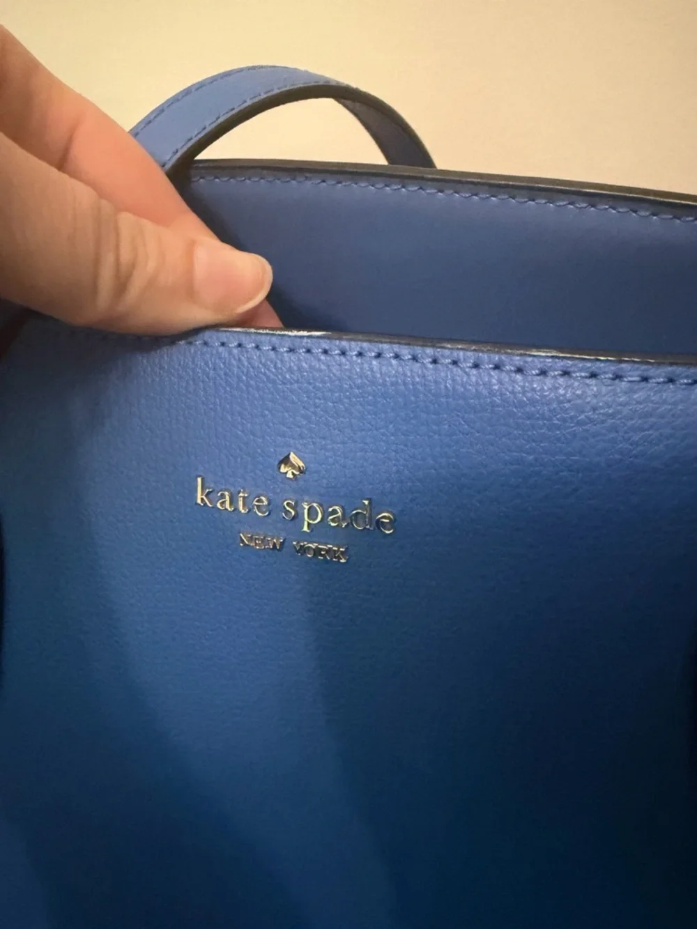 Kate Spade New York Blue Leather Tote textured - Picture 5 of 6